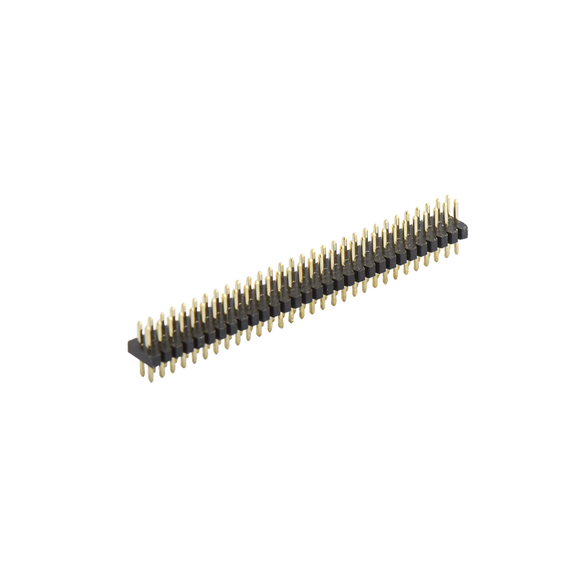 PH1007 排针连接器 Pitch 1.00mm 180° 双排 DIP排针 塑高1.0mm PC1.6 2X30Pin 黑色 镀全金G/F